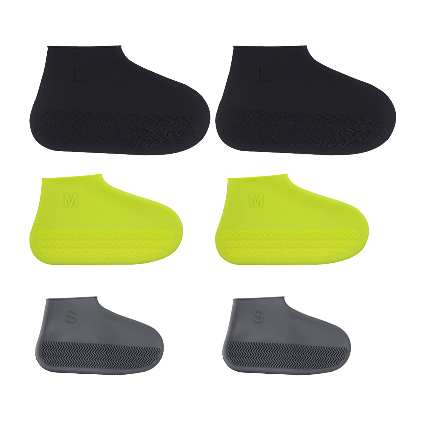 Waterproof Silicone Rain Shoe Covers, Impermeables Silicone Rubber Boot Covers,Non-Slip,Water Resistant,Reusable,Stretchable,Foldable,for Kids,Men,Women Cycling,Outdoor Protection