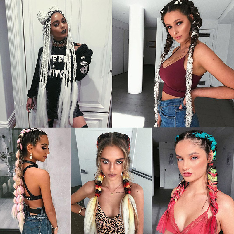 24inch Synthetic Jumbo Gradient Color Braids Women Hair Ectension 100g/pcs