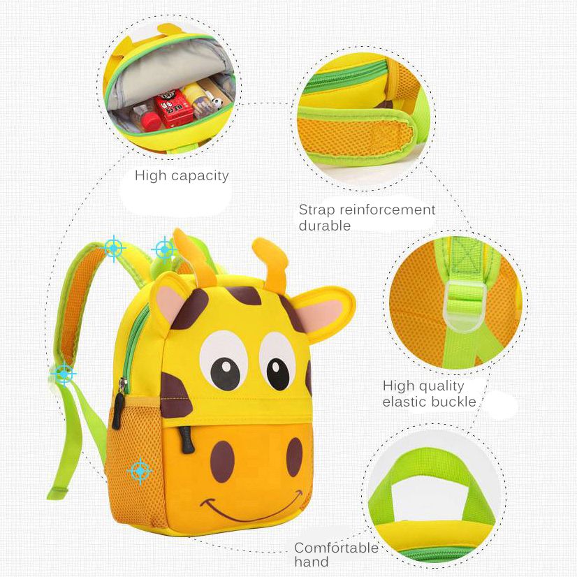 3D Cute Animal Design Backpack Children School Bags for Girls
