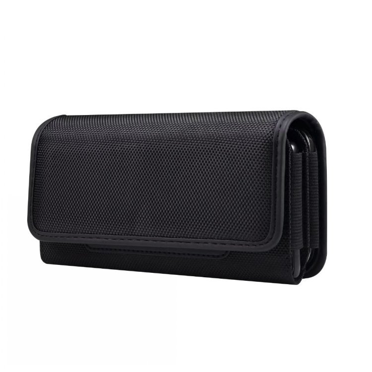 Oxford Cloth Nylon Waist Bag For Men Double Layer Phone Pouch Belt Wearable Crossbody Bag Horizontal Durable Hanging Pocket Bag For Trousers
