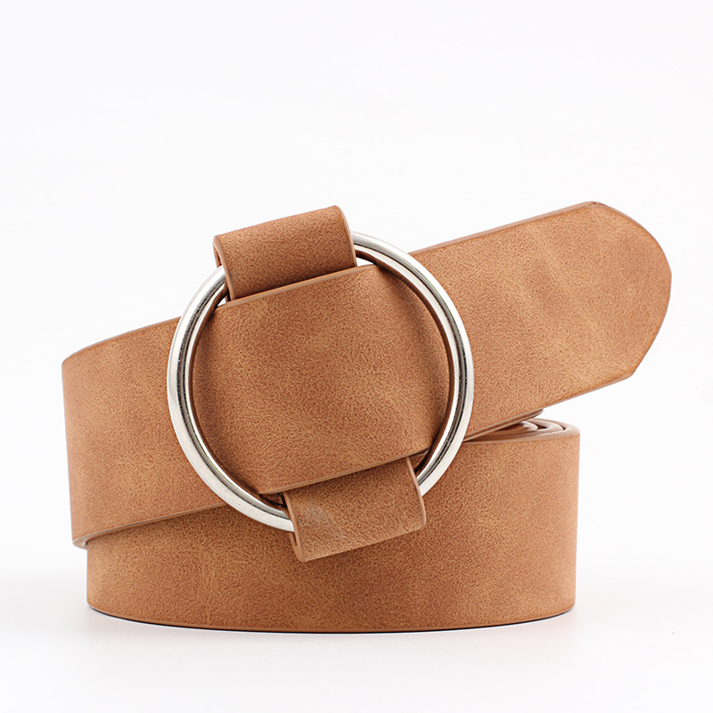 CRRshop free shipping female hot sell creative needleless round buckle casual women's belt youth fashion wide belts Leisure belts with unique personality design