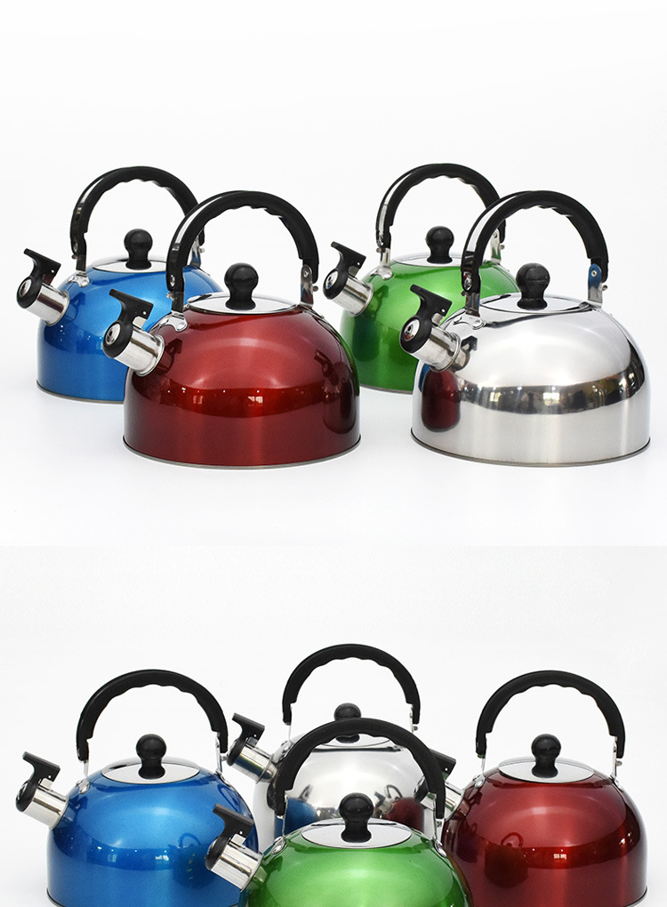 BY 2 Liter 3 Liter 4 Liter Stainless Steel Whistling Tea Kettle - Modern Stainless Steel Whistling Tea Pot for Stovetop with Cool Grip Ergonomic Handle 
