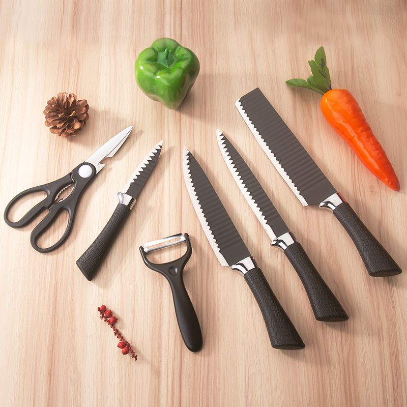6-piece combination knife set-Black