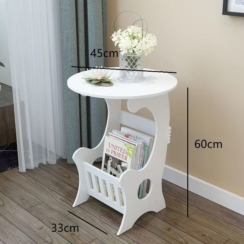 Modern PVC small round table, coffee table balcony, mini table, minimalist bedside table in living room, coffee table CRRSHOP Storage Rack free shipping