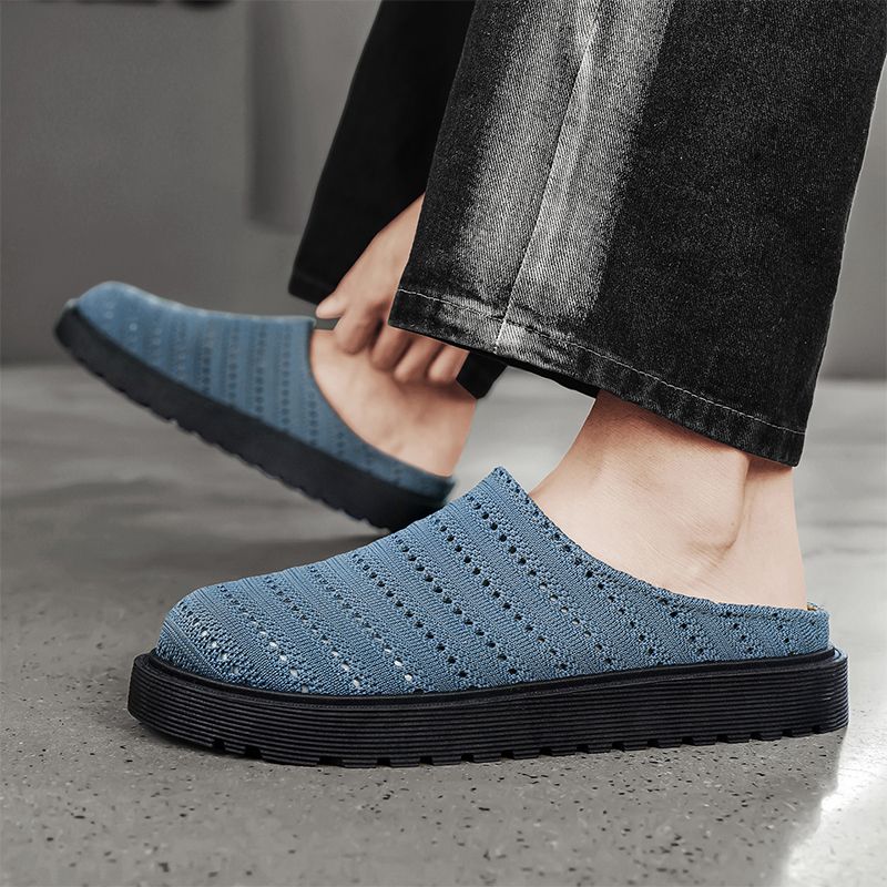 Youth Men Breathable Mesh Shoes Man Fashion Casual Flats Loafers Male Leisure Daily Slip On Footwears For Black