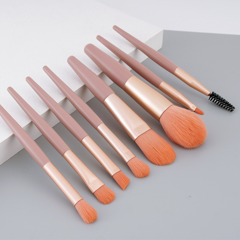 8 Mini Makeup Brushes Set Eye Shadow Brush Concealer Powder Brush Portable Soft Bristle Brush Set Beauty Tools