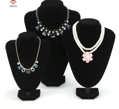 V-shaped suede black flannelette necklace jewelry bust display for pendant necklace jewelry display props