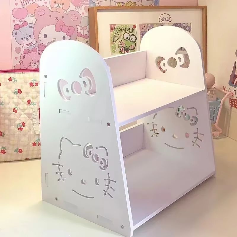 0506-1 Sanrio Kawaii Cinnamoroll Rack Hello Kitty Student Cartoon Multi Functional Desktop Dormitory Home Book Finishing Storage Rack