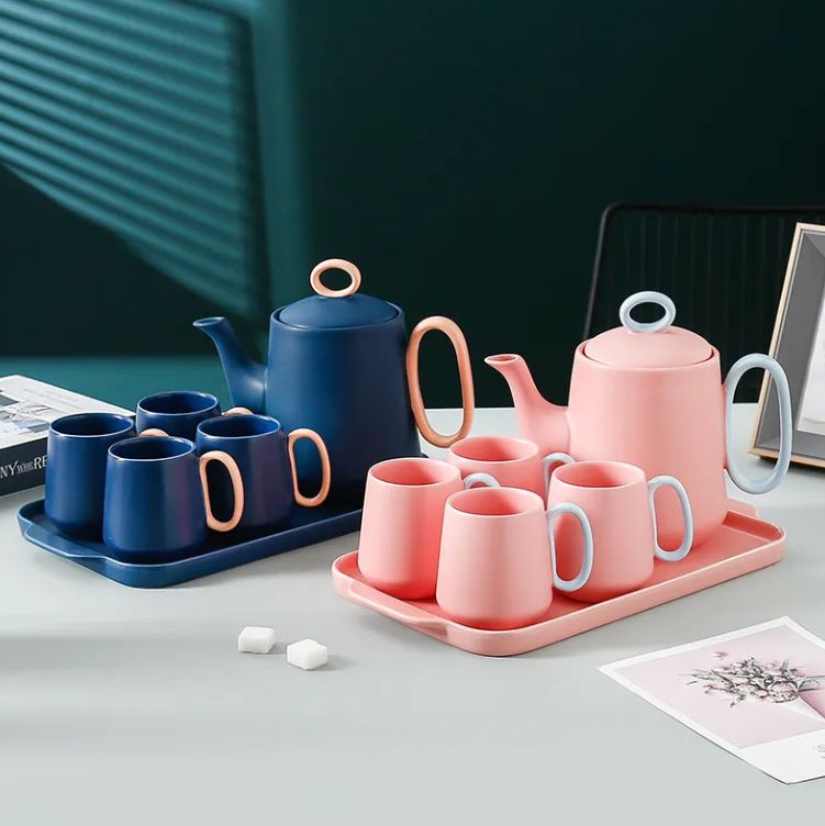 Ceramic Luxury Matte European-Style Solid Color Glaze Nordic Porcelain Teapot - CH-09
