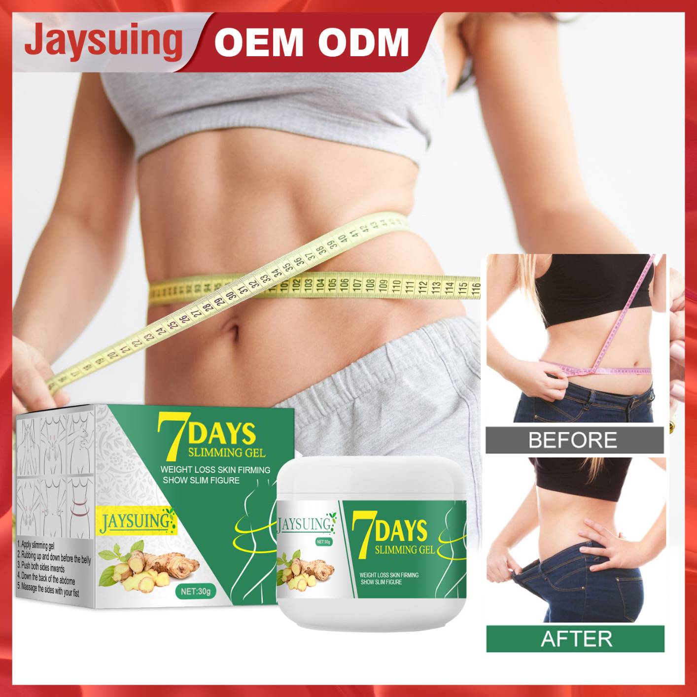7 Days Effective Ginger Cream- Organic Ginger Hot Cream, Lymphatic Drainage Cream, Detox Slimming Ginger Cream, Natural Ginger Cream for Swelling, Tummy Ginger,Natural Ingeredients Cream