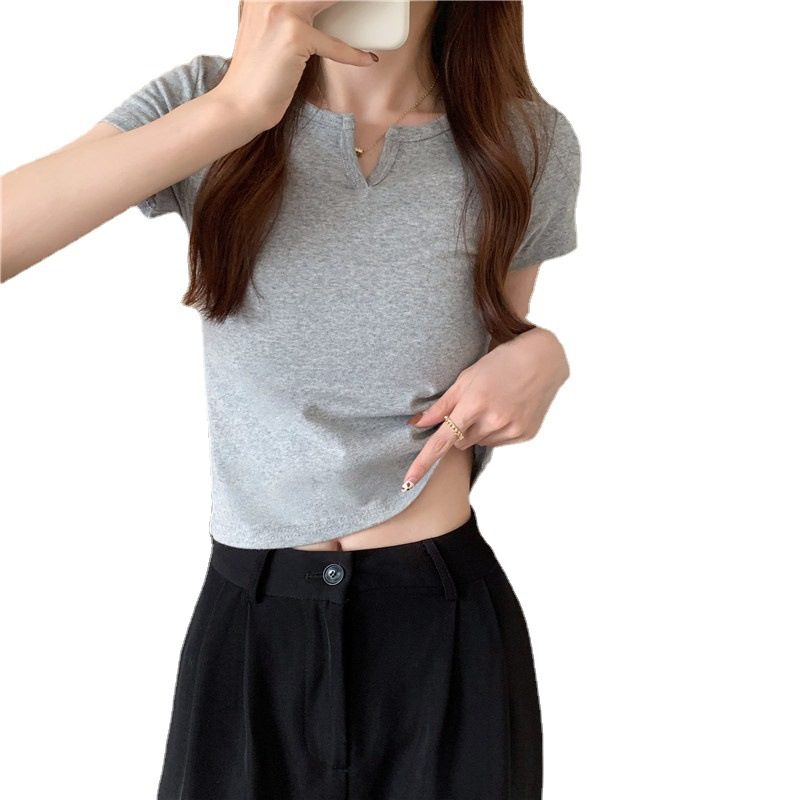 165 Women's Design Sense Slim Casual T-shirt Short Sleeves