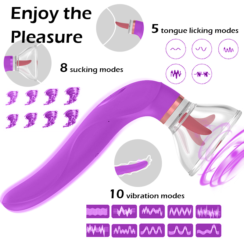 Pussy Sucking Dildo Vibrator Sex Toys for Woman Tongue Licking Clitoris Stimulator Nipple Sucking Vibrator Masturbator Massager