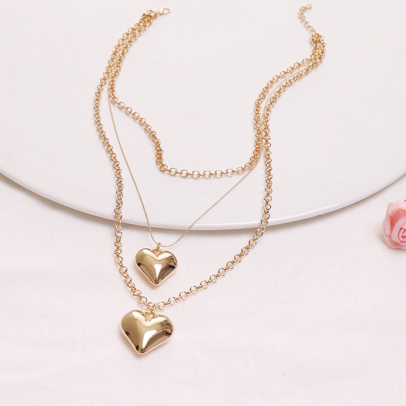 Love Multi layer Necklace Valentine's Day free shipping CRRSHOP gold necklace， three-layer necklace lovers Holiday gifts