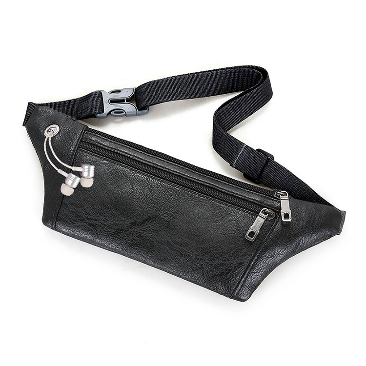 Premium Waterproof PU Leather Casual Waist Bag with Adjustable Strap