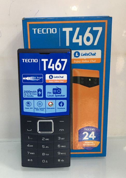 Tecno T467 - Triple Sim -  0.08MP Back Camera -2.8" QVGA Screen display - Bright Flash Light - FM Radio - Loud Speaker - Bluetooth Connectivity - Expandable Micro SD up to 64GB - Opera Mini