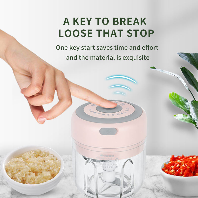 Household electric garlic machine wireless electric garlic machine pull garlic machine garlic paste machine garlic press portable mini chopper  250mL