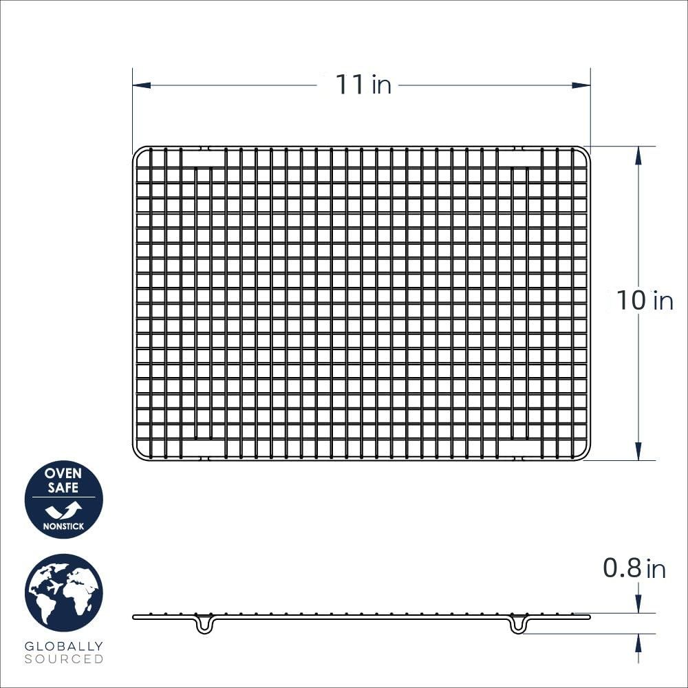 Cooling Rack Stainless Steel Baking Rack, Oven Safe Cooling Racks for Cooking and Baking, Black Roasting Rack & Wire Rack & Cookie Cooling Rack for Roasting, Grilling, Drying 28CM
