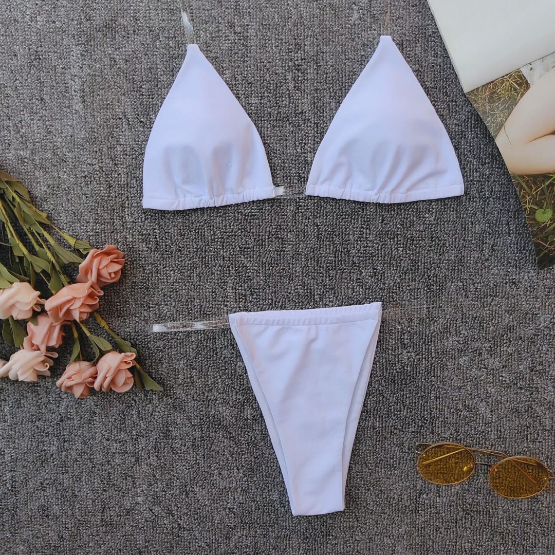 Invisible bikini solid women's swimsuit


