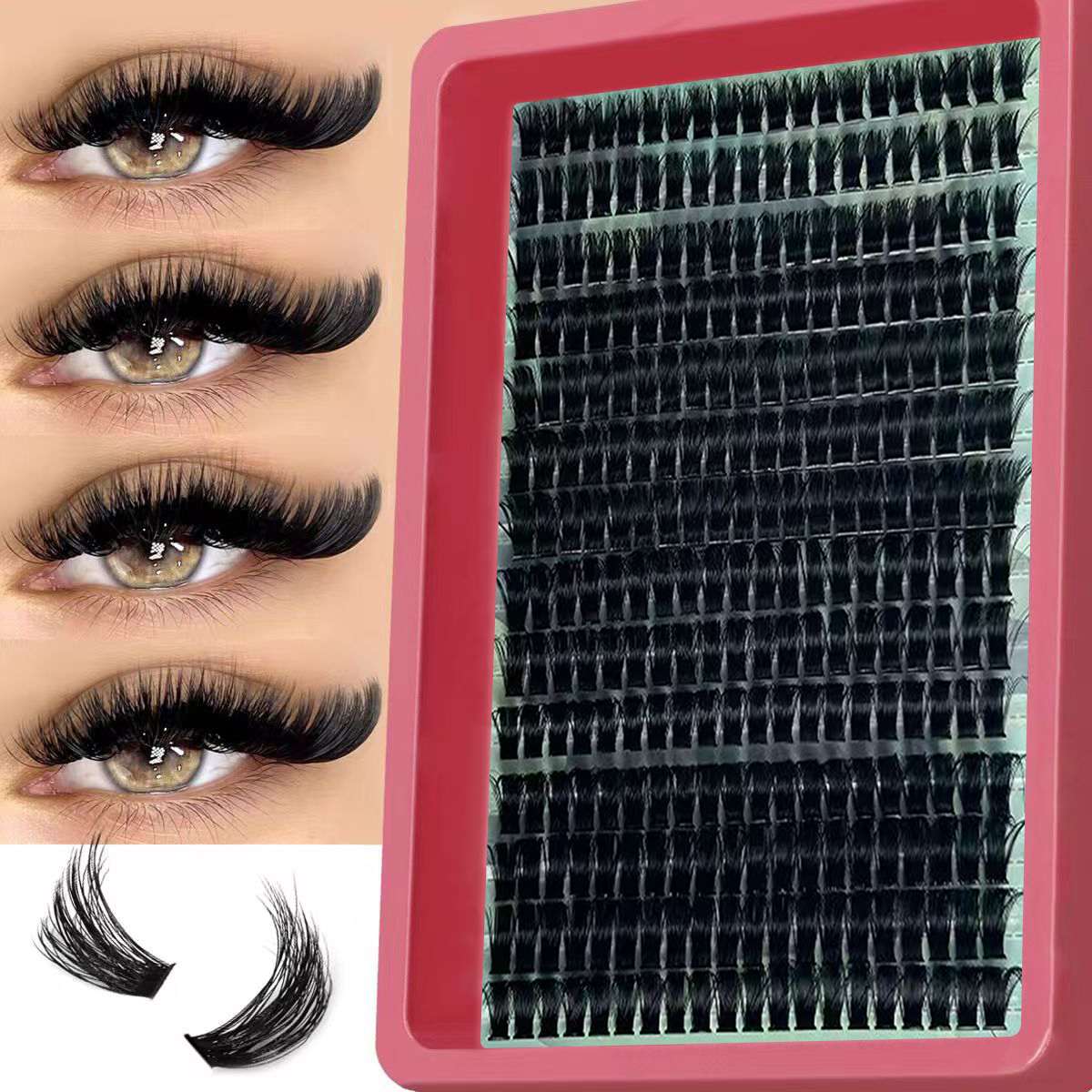 Fluffy Lash Clusters Long Eyelash Clusters,110D Dense Cluster Eyelash Extensions, 10-16mm Individual Lashes, Look Like Lash Extensions,14 Rows of Diy Voluminous False Eyelashes.     
