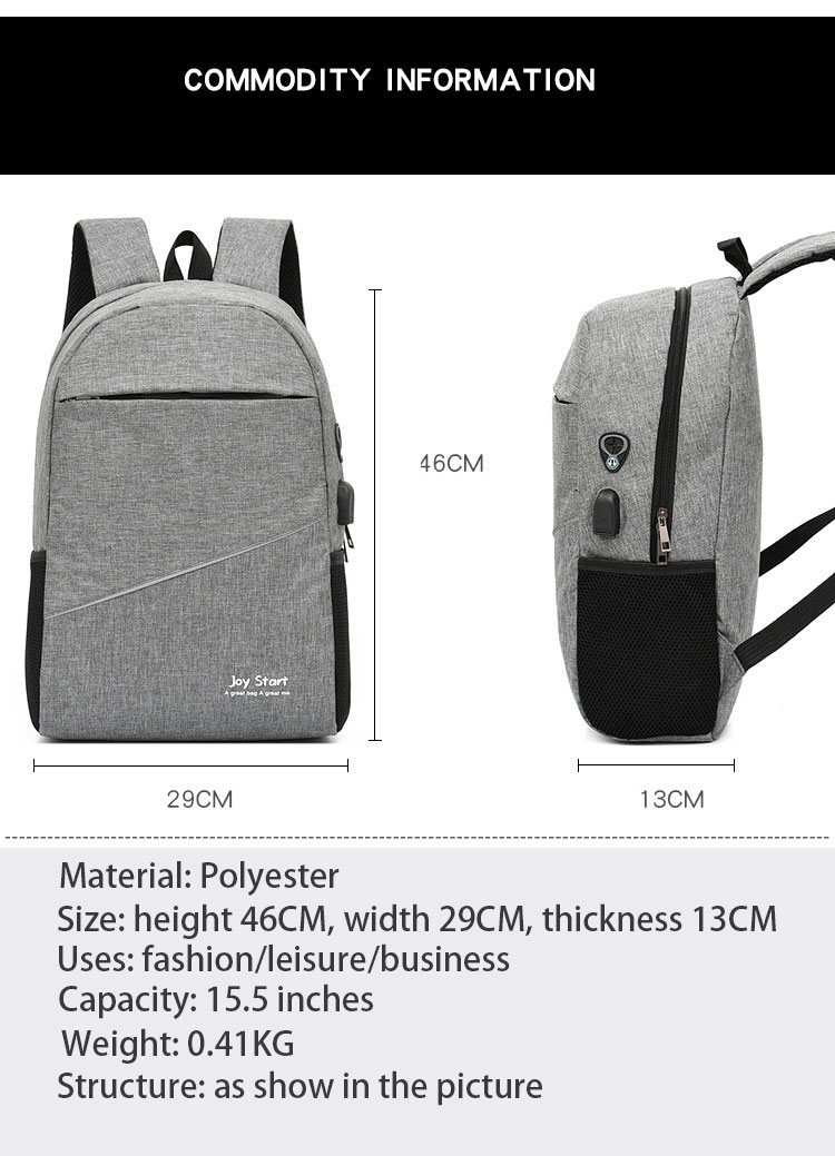 3-in-1 Multi-Functional USB Laptop Computer Backpack Business Backpack Men's Bag Women's Bag 