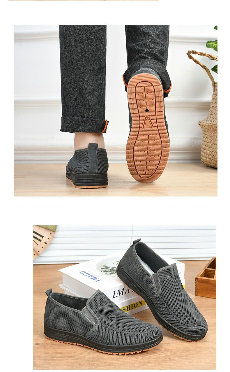 A06 Men Cloth Shoes Breathable Thick-Soled Soft Sole Lightweight Non-Slip Casual Shoes