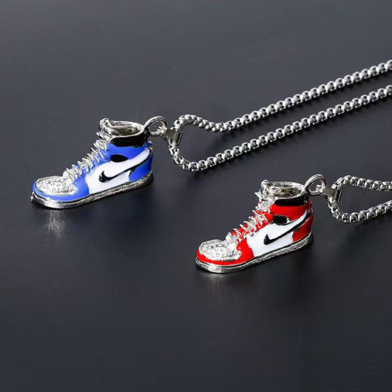 A656 Fashion Hip Hop Male Basketball Shoe Personality Necklace Pendant Chain Jewelry Sweater Chain INS Sneaker Necklace