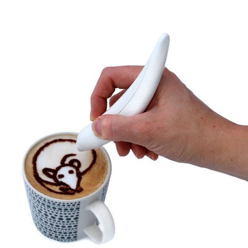 Electric Coffee Art Pen with Interchangeable Battery – Portable Bird Engraving Tool for DIY Latte & Cake Decoration, Vibrant Gift Box for Home Bakers