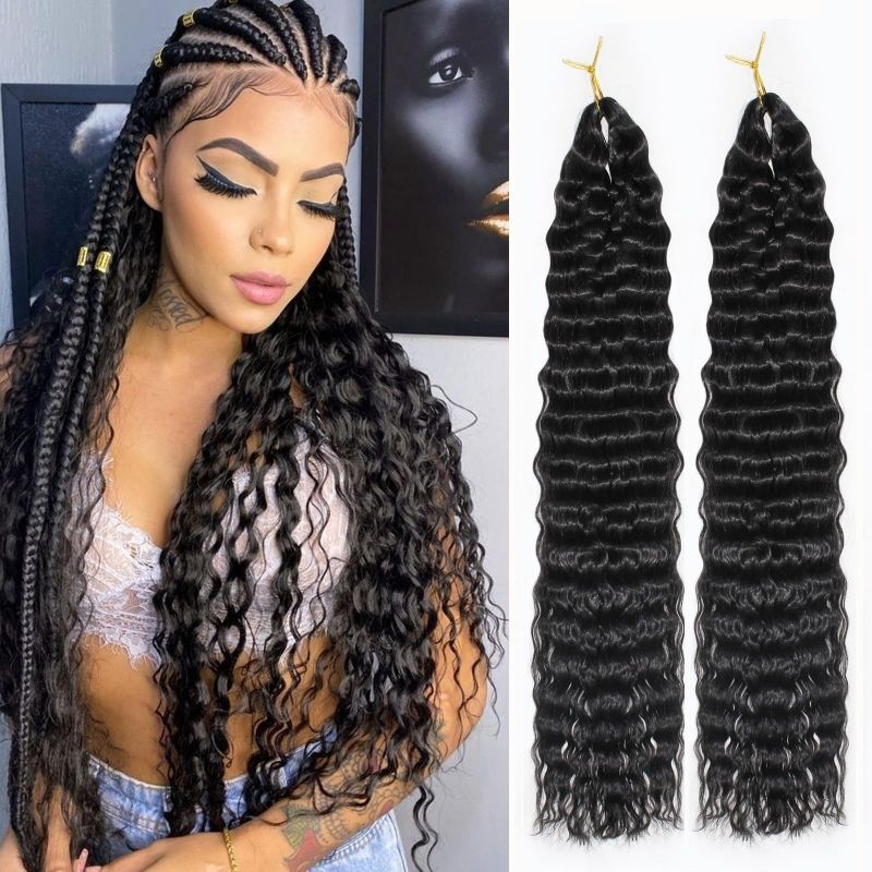 Deep Wave Twist Large curved long curly hair crochet winding, synthetic wigs CRRSHOP 24 "30 pieces 100g wig