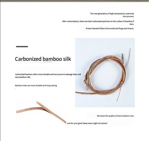 Summer mat pure natural carbonized bamboo mat foldable household bamboo mat double-sided rattan mat student dormitory ice silk mat