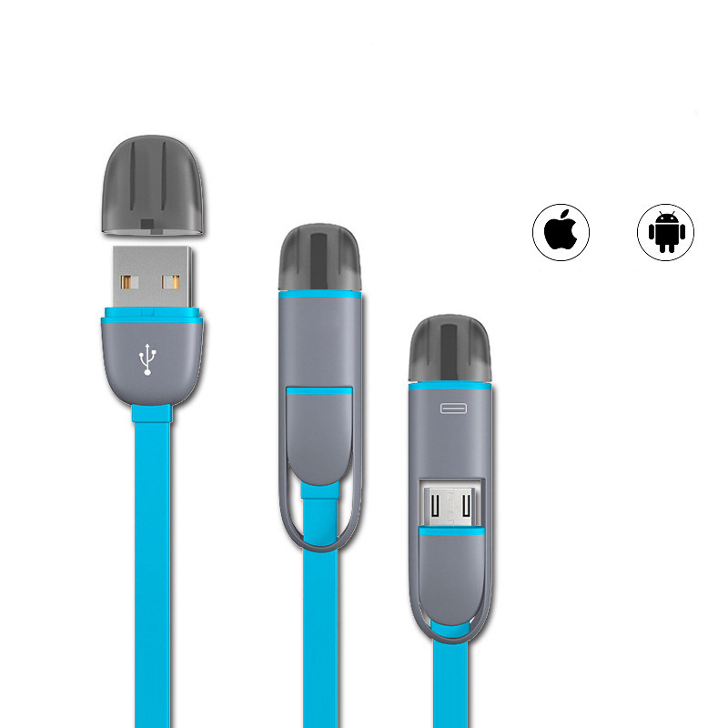 Multifunctional Two-In-One Data Cable, One For Two Charging Cables For Mobile Phones, Suitable For Apple And Android