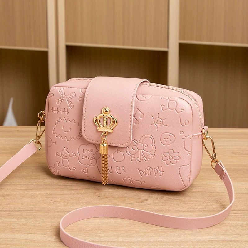 Printed Camera Bag Korean Style Fashion Ladies Bag Fresh Sweet Shoulder Crossbody Phone Bag
