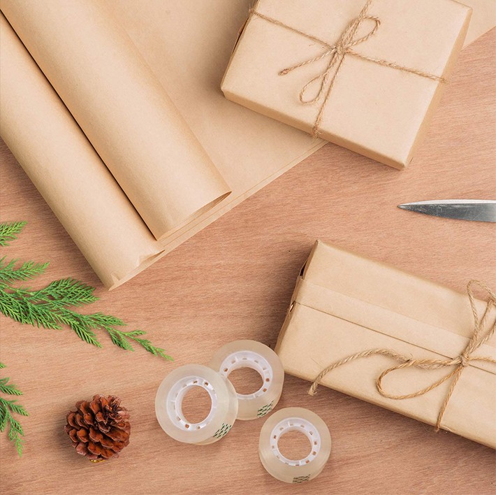 Multifunction Transparent Tape Clear Tape Gift Wrapping Refill Roll for Office, Home, School
