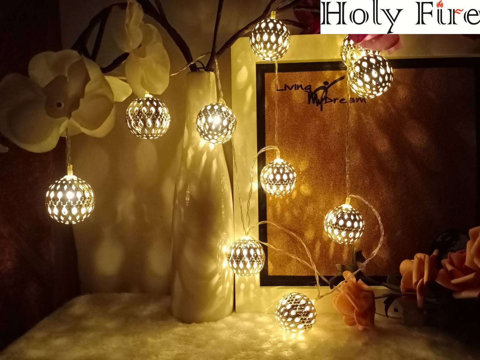 Holy Fire 10leds 1.5m Fairy Lights Moroccan Ball Strips Christmas Lights Battery-operated Garland Christmas Decoration Festoon led light