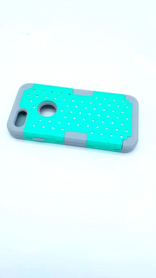 iPhone 8 Case, iPhone 7 Case, Soft Interior Silicone Bumper & Hard Shell Solid PC Back, Shock-Absorption Bling Diamond Hybrid Dual-Layer Cover (GREEN , PINK)

