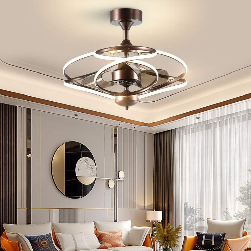  OUFULA  Contemporary American Style LED  Ceiling Fan With Light Metal Lamp Remote Control For Home Bed Room Drawing Room