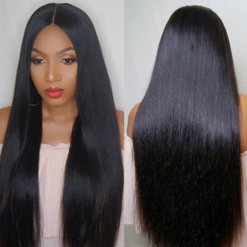 Women Long Wigs Long Straight Wig Ladies Headgear Straight Lace Closure Wigs For Black Women  Lace Front Wigs  Natural Color（28Inch）