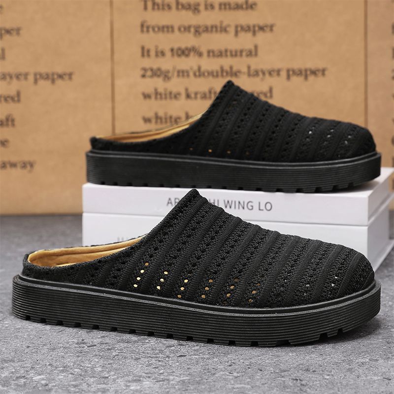 Youth Men Breathable Mesh Shoes Man Fashion Casual Flats Loafers Male Leisure Daily Slip On Footwears For Black
