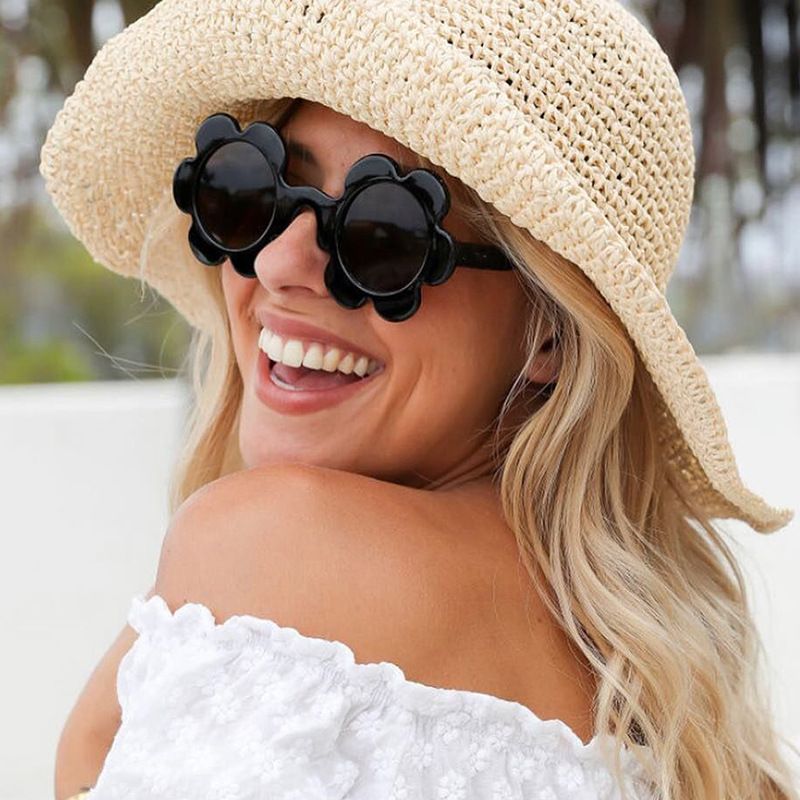 5042 Polarized Round Flower Sunglasses Cute Outdoor Beach Eye-wear UV 400 Protection for Outdoor Beach Girls Boys