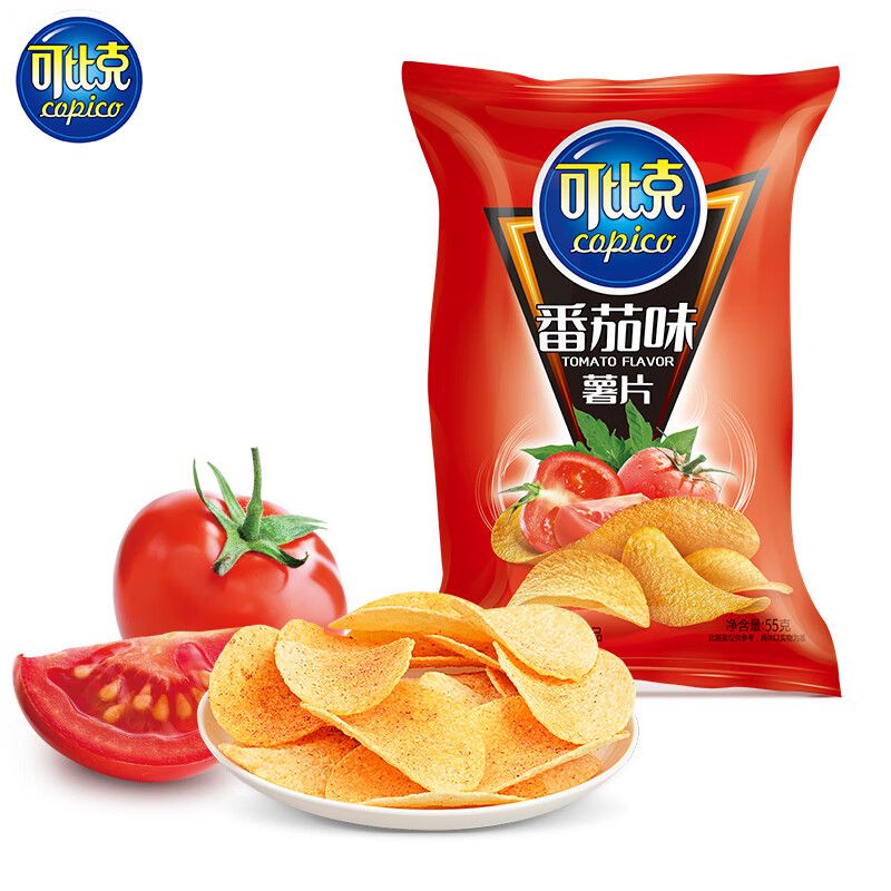 Capico chips puffed food Mixed flavor Office snack  55gTomato potato chips