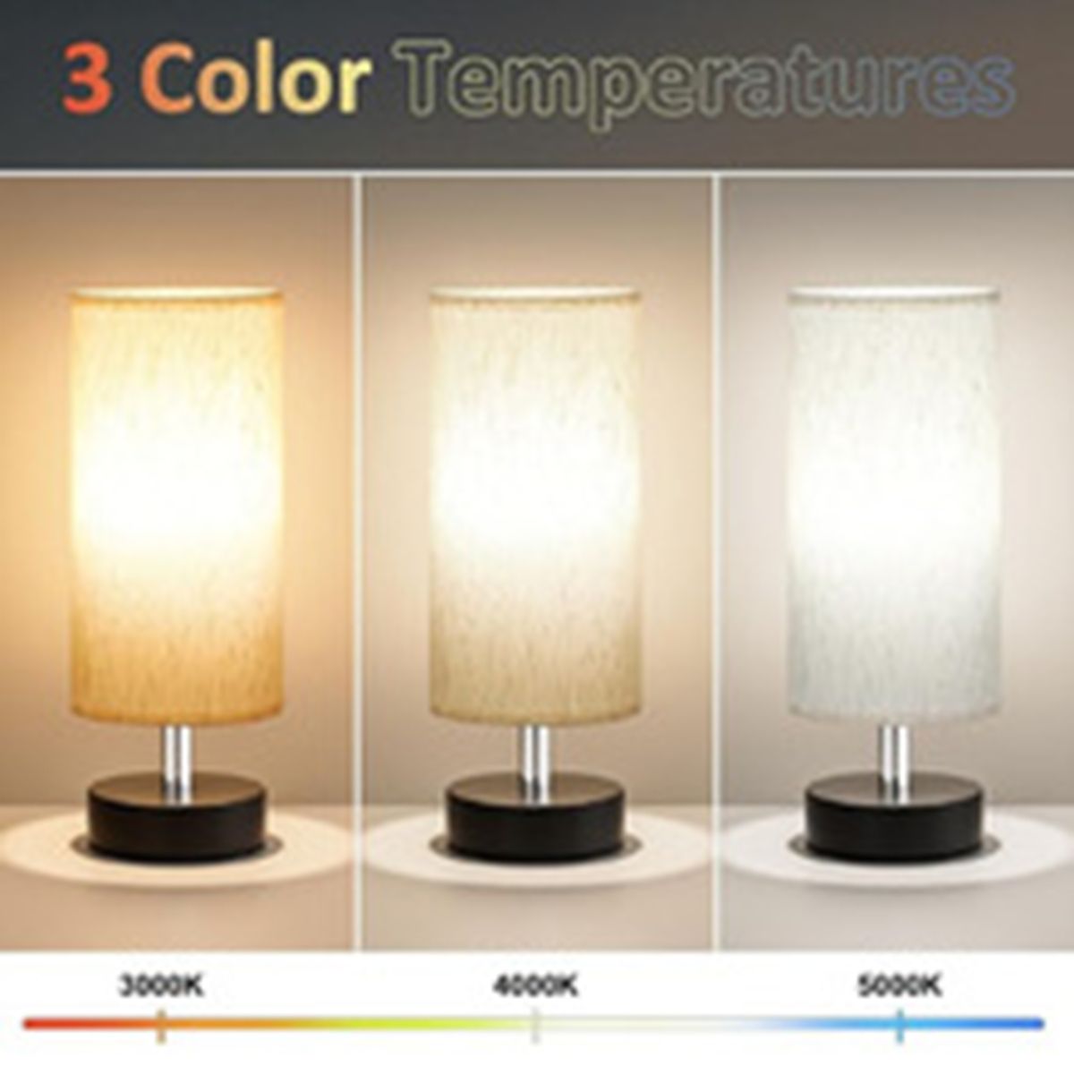 Small Table Lamp for Bedroom - Bedside Lamps for Night Stands, Minimalist Nightstand Light Lamp, Desk Lamps for Living Room, Office, Dorm