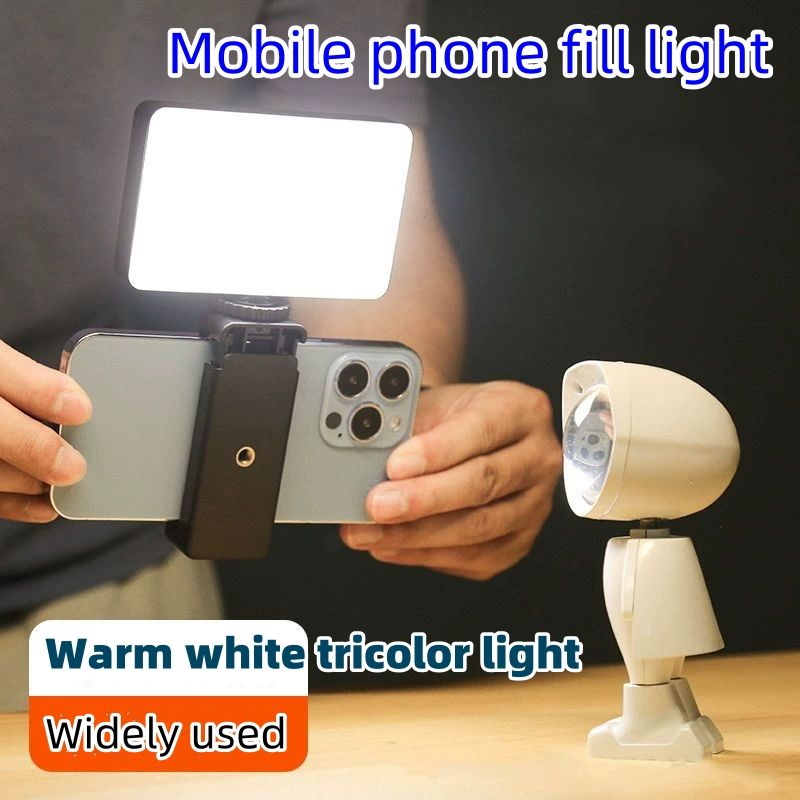 Portable mobile phone photo fill light, selfie handheld pocket RGB photography fill light, outdoor mini fill light CRRSHOP Mobile phone fill light free shipping