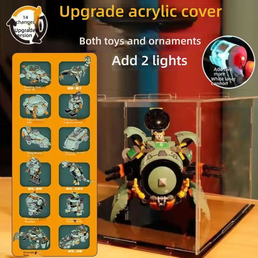  Wrecking Ball Overwatch LEGO Style Building Kit with Dust Cover & LED Lightsgreen