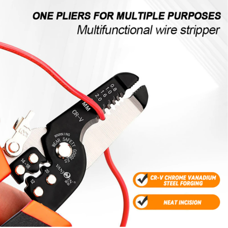 Tools power 175mm wire stripping pliers wire cutting pliers multi-function ring crimping pliers electrician stripping wire stripping pliers tool