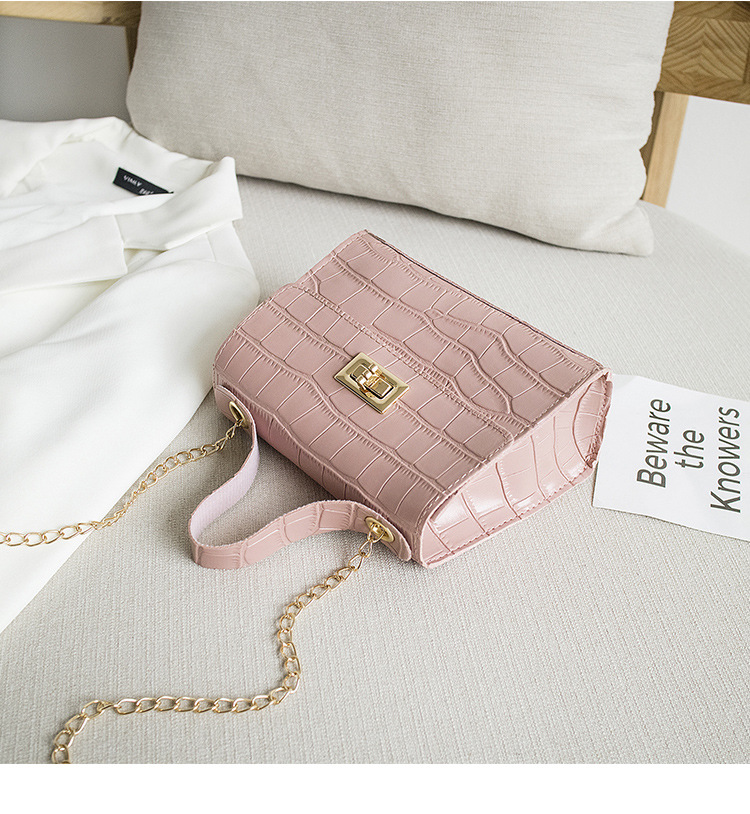 New Fashion Crocodile Pattern Shoulder Bag PU Chain Buckle Messenger Bag Three-dimensional Texture Handbags for Women
