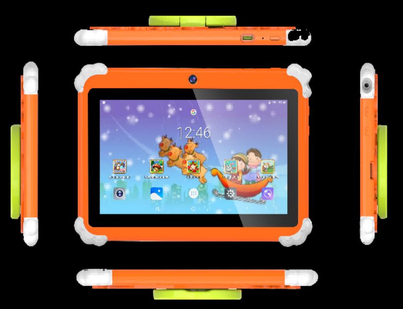 Android Kids Learning Tablet 7 Inch HD Display, 2GB+16GB Storage Portable Children Tablet Computer Built-in Early Education Software for Toddler Boys Girls Home Study