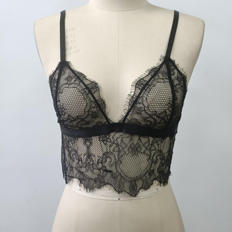 4322 Women Sheer Mesh Lace Bralette Transparent Unlined Bra Sexy Underwear