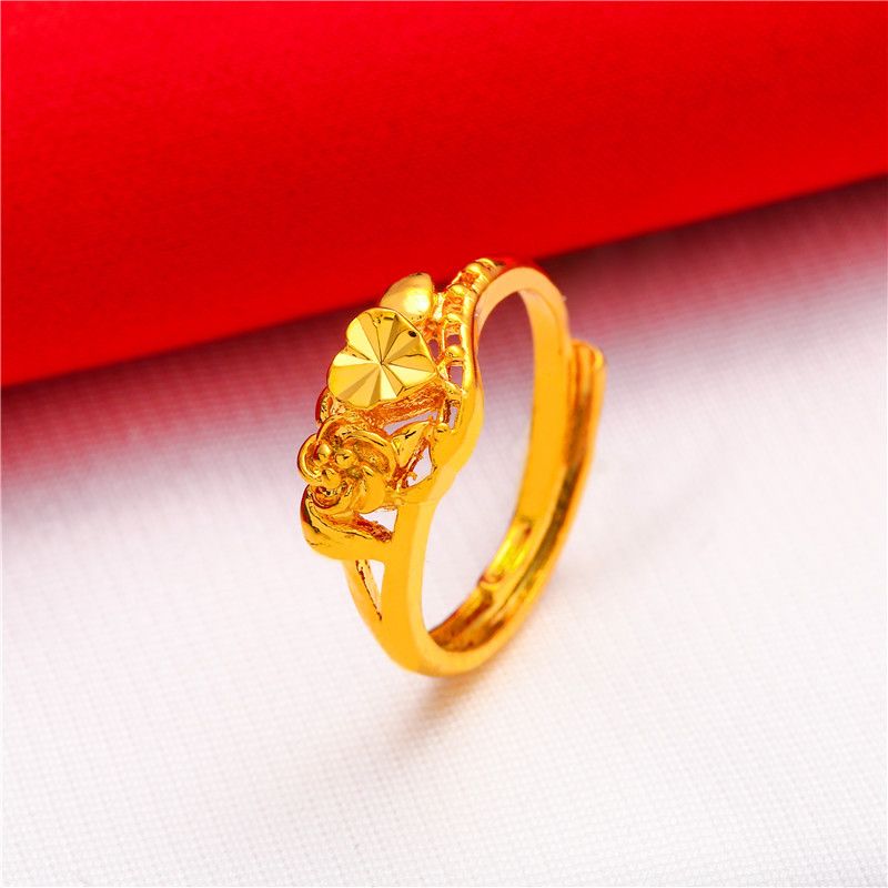 Adjustable opening rig Plated Imitation Gold Jewelry Women's love Ring CRRSHOP lovers Valentine's Day ring girl jewelry