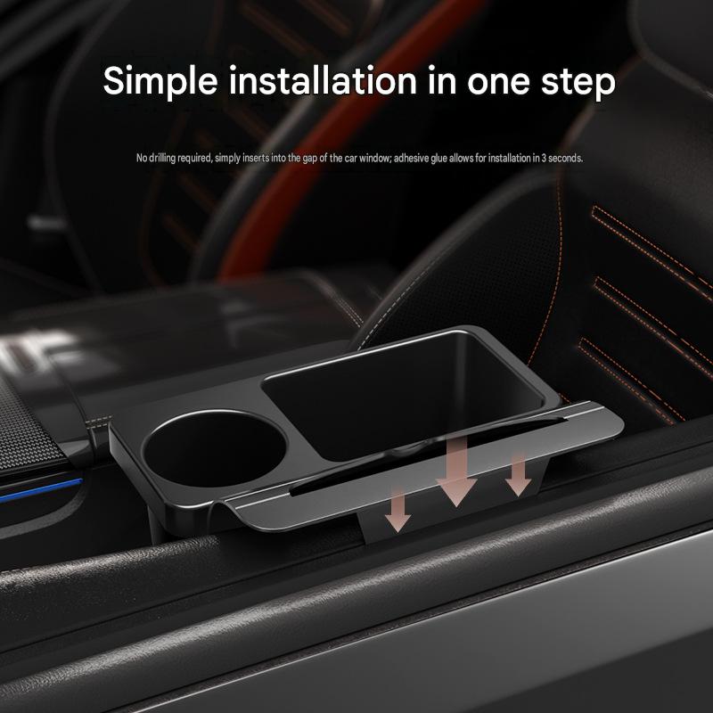 Car Multifunctional Storage Box Door Hanging Organizer Cup Holder Car Side Door Water Cup Fixed Bracket Mobile Phone Holder Auto Interior Accessories Storage Container
