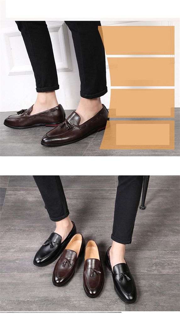 Large size men's shoes wholesale British Korean version men's casual leather shoes bean shoes,