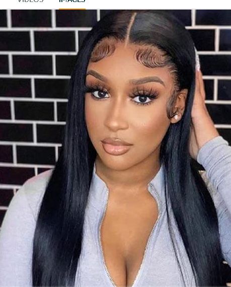 Natural Color straight 13*4 frontal lace wig Brazilian human hair wigs for women